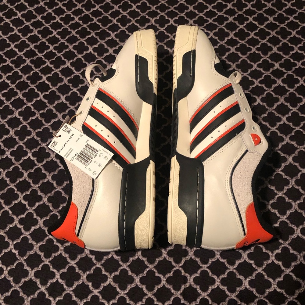 Adidas Originals Rivalry 86 Low White Black Impact Orange Size 12.5 IE7140